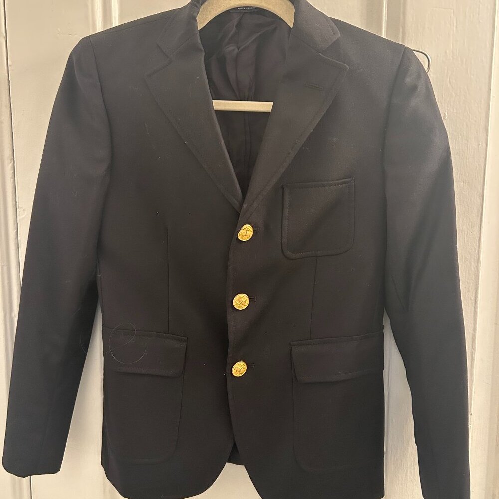 Boys Classic Navy Wool Blazer - Size 12